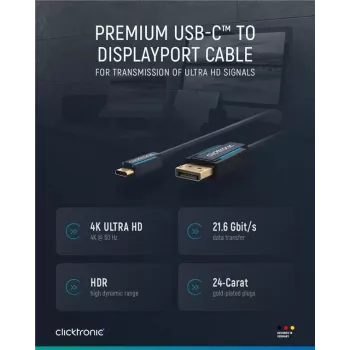 USB-C į DisplayPort laidas, M/M, mėlynas, 1,0 m