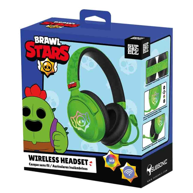 Belaidės žaidimų ausinės Subsonic su Brawl Stars kaukole