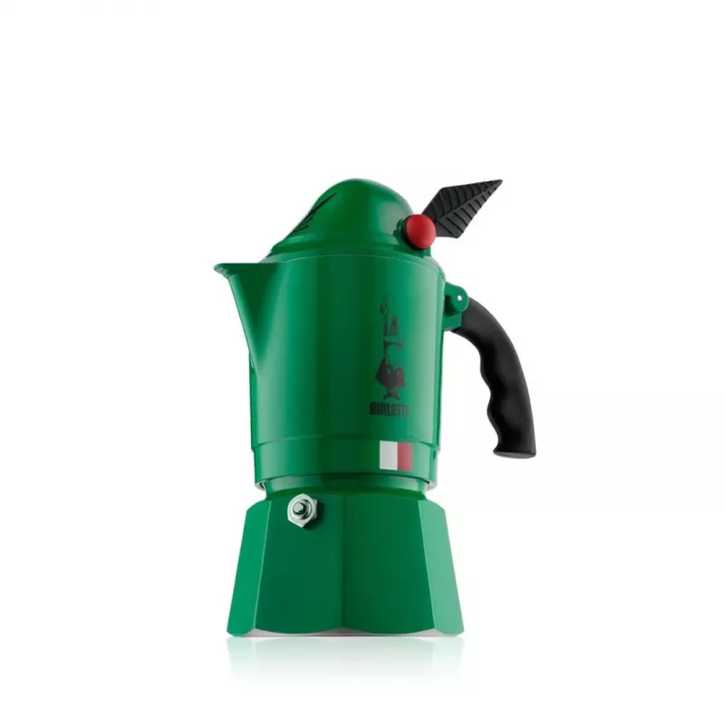 Kavinukas BIALETTI Moka BREAK ALPINA — 3 puodeliams, žalias, aliuminis, bakelitinė rankena