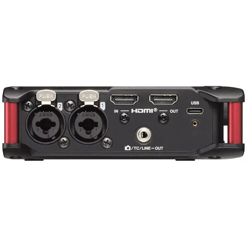 Nešiojamas garso įrašytuvas Tascam FR-AV4 — 6 kanalų, 4 XLR kombinuotos + 2x 3,5 mm, 24/32 bitų, 48/96/192 kHz, „MicroSD“ iki 512 GB, USB-C, PD