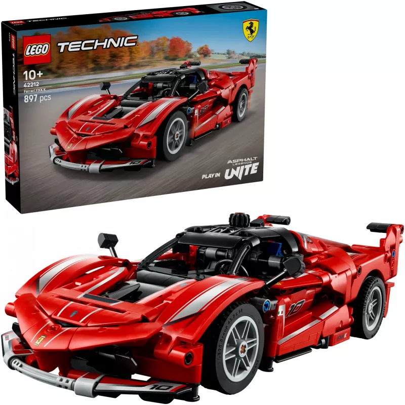 LEGO Technic Ferrari FXX K konstruktorius, mastelis 1:10, 897 dalių, nuo 10 metų