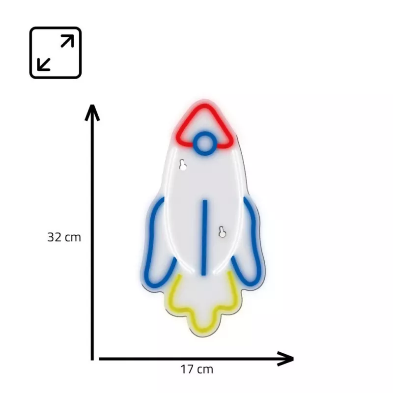 LED neoninė lemputė MANTA SNL91MT Style RAKETA – dekoratyvinis neoninis skydelis