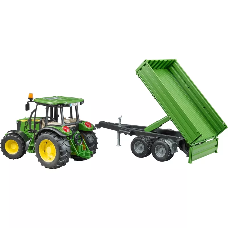BRUDER John Deere 5115 M traktorius su verčiamu priekabu