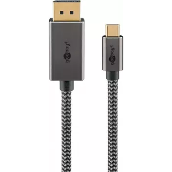 Goobay USB-C į DisplayPort pintas laidas 4K 60 Hz 3 m juodas sidabrinis (75709)