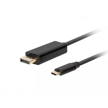 Vaizdo kabelio adapteris LANBERG CA-CMDP-10CU-0030-BK, 3 m, USB Type-C į DisplayPort, 4K@60Hz/144Hz palaikymas