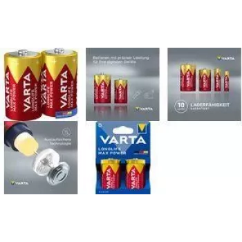 Varta 4720 LONGLIFE Max Power Mono D 1,5V – šarminė D dydžio baterija