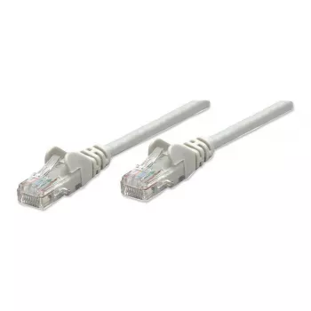 Intellinet tinklo jungiamasis laidas, Cat6, 2 m, pilka, CCA, U/UTP, PVC, RJ45, auksuoti kontaktai, su apsauga nuo užkabinimo, su gaubtukais, viso gyvenimo garantija