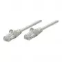 Intellinet tinklo jungiamasis laidas, Cat6, 2 m, pilka, CCA, U/UTP, PVC, RJ45, auksuoti kontaktai, su apsauga nuo užkabinimo, su gaubtukais, viso gyvenimo garantija