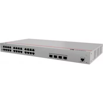 Switch HUAWEI S220-24P4X — 24 Gigabit RJ-45, 4 x SFP+, PoE, 1U pilkas