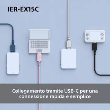 Sony IER-EX15C Ausinės Laidinės Ausinės Mikrofonas USB Type-C Juodos
