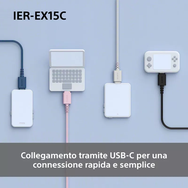 Sony IER-EX15C Ausinės Laidinės Ausinės Mikrofonas USB Type-C Juodos