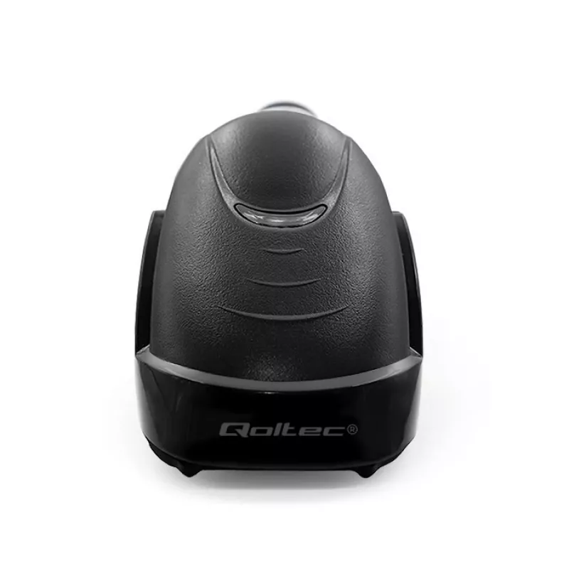 Nešiojamas 1D/2D laidas brūkšninių kodų skaitytuvas QOLTEC 50853 — USB, ABS korpusas, 1,65 m laidas, 97×65×167 mm, 105 g