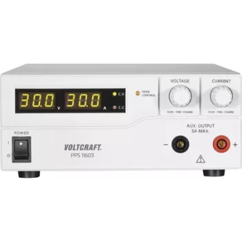 Voltcraft laboratorinis maitinimo šaltinis, reguliuojamas PPS-11603 1–60 V/DC 0–2,5 A 160 W 2 x USB, nuotolinis programavimas (PPS-11603)