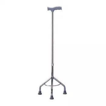 Reabilitacinis trikojis vaikščiojimo ramentas MDH, reguliuojamas aukštis 73–95,5 cm, aliuminis/plienas, sidabrinis, maks. apkrova 100 kg