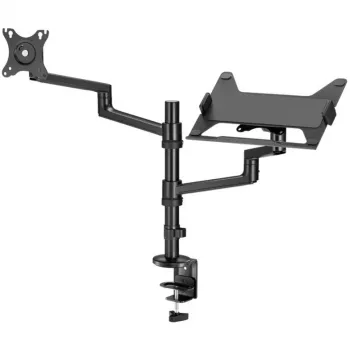 Monitoriaus laikiklis WENTRONIC Goobay Deluxe 74417 su nešiojamojo kompiuterio ranka, juodas