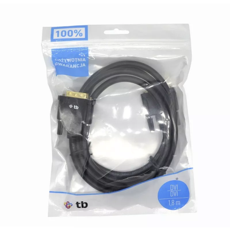 TB DVI-D 24+1 kabelis 1,8 m, juodas, auksiniai kontaktai (AKTBXVD24DVI18B)