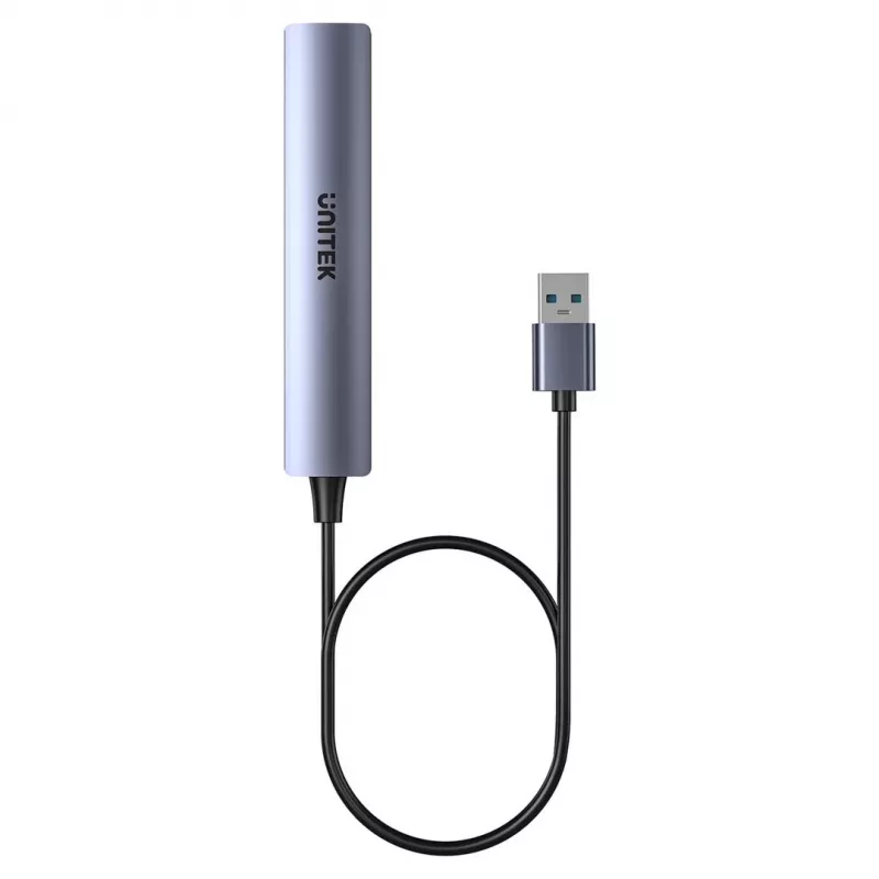 USB šakotuvas Unitek H1208CGY01 — 4 prievadų USB 3.0 (5 Gbps), aliuminis
