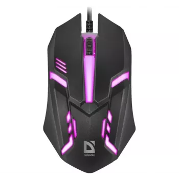 Laidinė optinė pelė DEFENDER CYBER MB-560L – ambidekstrinė, 1200 DPI, USB Type-A, 2 mygtukai, juoda