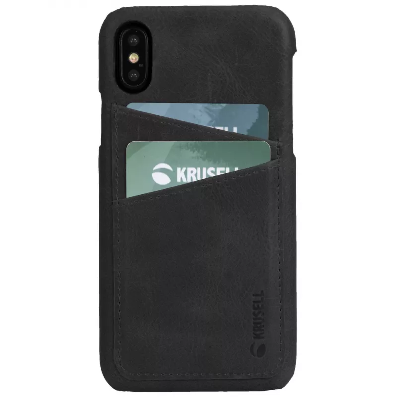 Krusell Sunne 2 Card Cover iPhone XS Max juoda