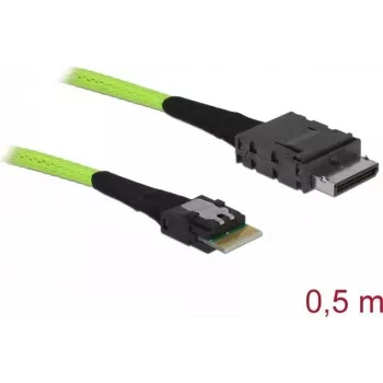 SAS kabelis DeLOCK 85801 0,5 m 32 Gbit/s juodas/žalias
