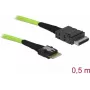 SAS kabelis DeLOCK 85801 0,5 m 32 Gbit/s juodas/žalias