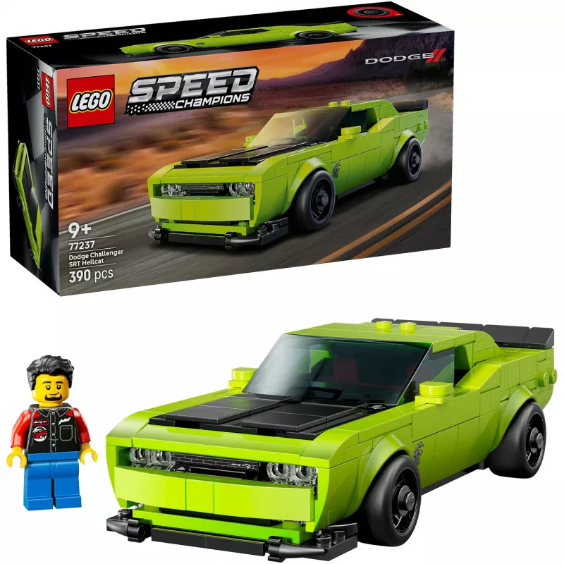 LEGO Speed Champions Dodge Challenger SRT Hellcat 77237 konstruktorius – 390 detalių, 1 minifigūrėlė, nuo 9 metų