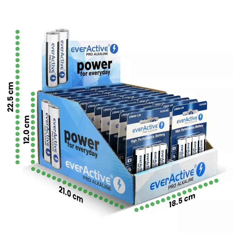 Šarminės baterijos everActive LR64BLPADIS — 96 vnt., AA dydžio