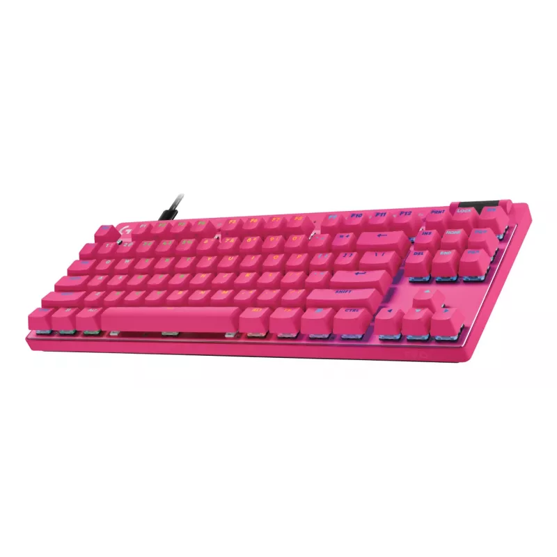 Žaidimų klaviatūra Logitech G 920-013249 USB AZERTY prancūziška rožinė Tenkeyless