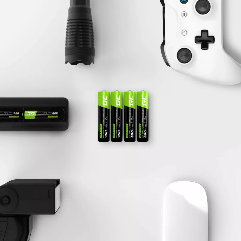 Green Cell GR03 AAA NiMH 1,2 V 950 mAh įkraunamos baterijos – 4 vnt., lizdinė pakuotė