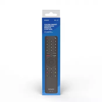 SAVIO RC-17 Universalus televizoriaus pultelis IR/Bluetooth, valdo 20 įrenginių, 10 m atstumas, juodas