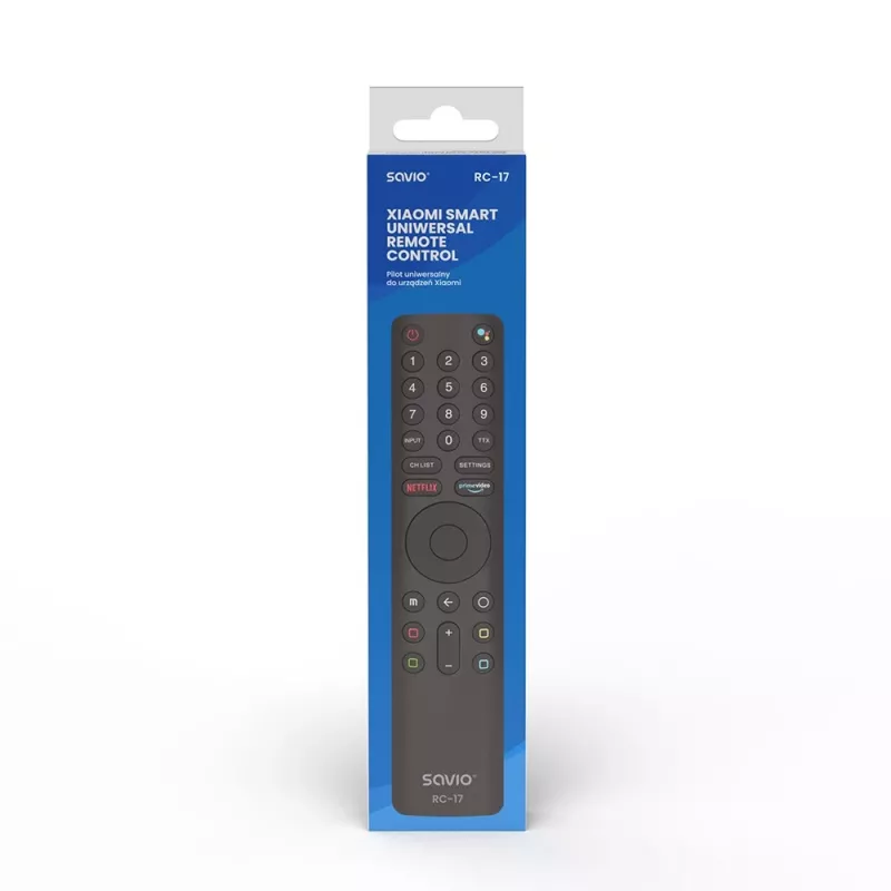 SAVIO RC-17 Universalus televizoriaus pultelis IR/Bluetooth, valdo 20 įrenginių, 10 m atstumas, juodas