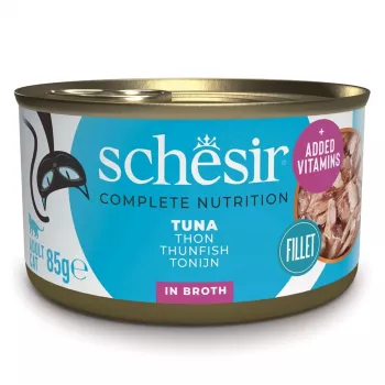 Šlapias kačių ėdalas Agras Pet Foods Schesir tunas vandenyje 85 g suaugusioms katėms