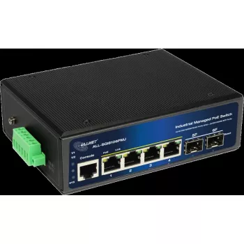 Valdomas pramoninis PoE jungiklis ALLNET ALL-SGI8106PMJ 4 PoE + 2 Uplink prievadai