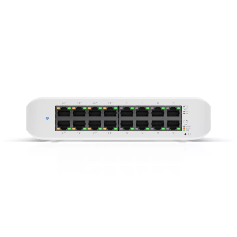 Ubiquiti UniFi Switch Lite 16 PoE valdomas L2 Gigabit Ethernet komutatorius (10/100/1000) su PoE, baltas