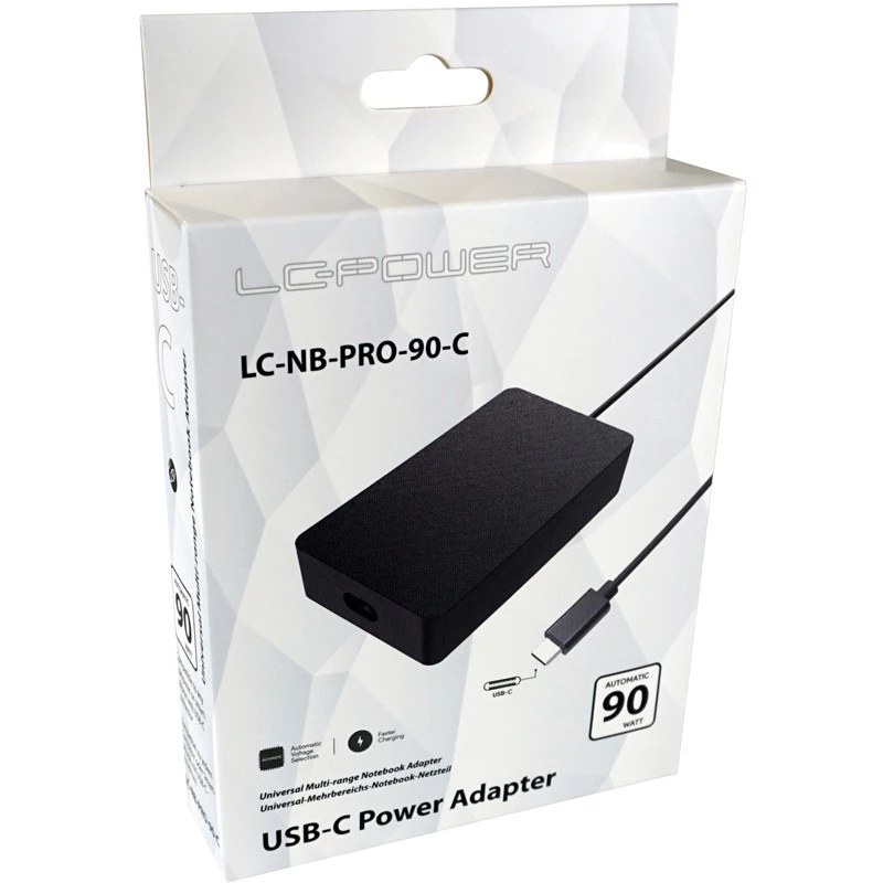 Maitinimo adapteris LC-Power LC-NB-PRO-90-C, 90 W, USB-C