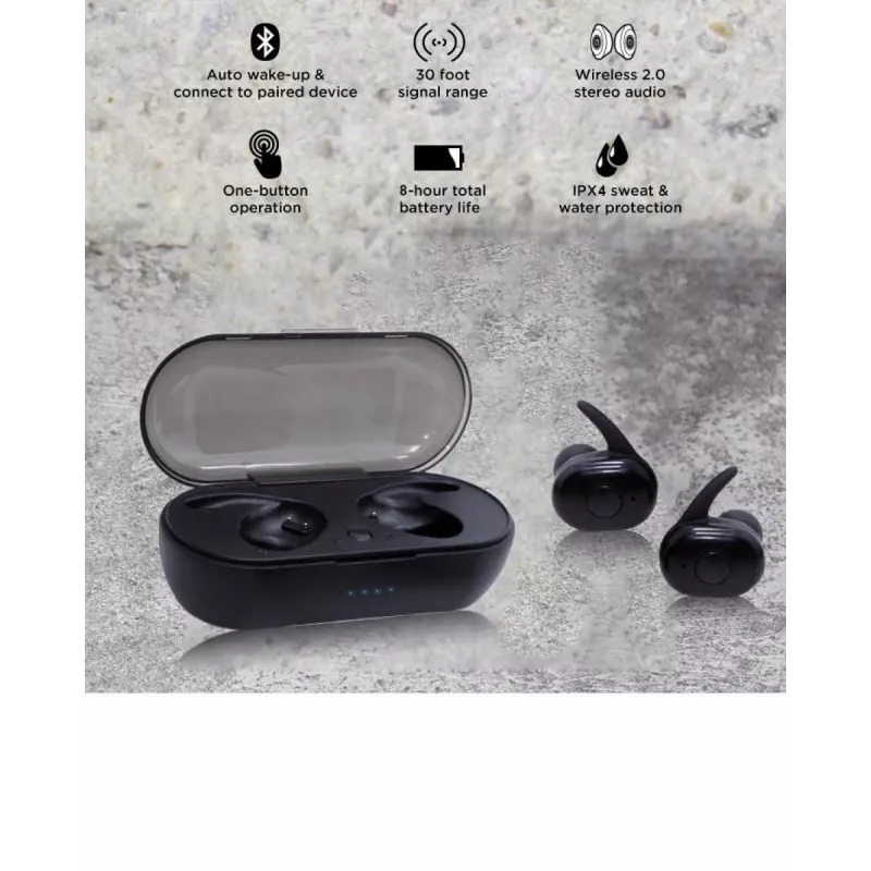 Belaidės ausinės V.Silencer Ture Wireless Earbuds juodos/raudonos