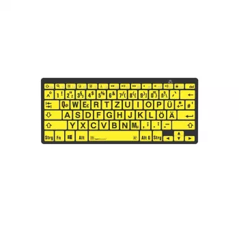 Belaidė Bluetooth klaviatūra Logickeyboard LKB-LPBY-BTPC-DE, QWERTZ, didelės raidės, geltona/juoda