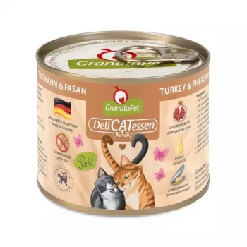 Šlapias kačių ėdalas Fox4Pets GRANATAPET DeliCATessen Kalakutiena ir fazanas, 200 g, pilnavertis šlapias ėdalas, 80% drėgmės