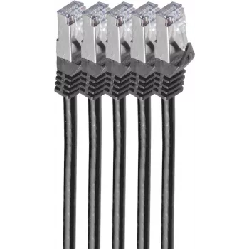 Tinklo kabelis ShiverPeaks BS75511-0.25S-SET5 (0,25 m, Cat7, S/FTP, juodas)