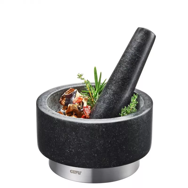Grūstuvas GEFU 35300 juodas granitas nerūdijantis plienas 14 cm