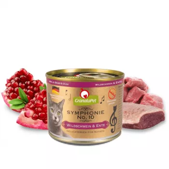 Šlapias kačių ėdalas Fox4Pets Symphonie No.10 Šerniena ir antis 200 g, pilnavertis suaugusių kačių pašaras, 78% drėgmės