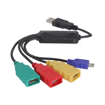 DeLock USB 2.0 išorinis 4 prievadų kabelinis USB šakotuvas - šakotuvas - 4 x USB 2.0 - stalinis (61724)