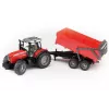 Traktoriaus modelis BRUDER Massey Ferguson 7480 su verčiamu priekabu