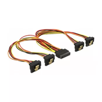 Vidinis maitinimo kabelis DeLOCK 60167 0,3 m SATA 15 kontaktų į 4 x SATA 15 kontaktų