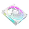 Korpuso ventiliatorius DeepCool FL12 WH 3 vnt. komplektas, 120×120×25 mm, 2150 RPM, 55 CFM, skysčių dinaminis guolis, PWM, daugiaspalvis LED, 4 kontaktų