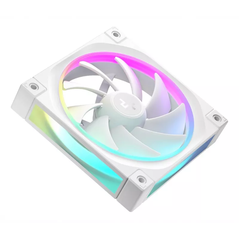 Korpuso ventiliatorius DeepCool FL12 WH 3 vnt. komplektas, 120×120×25 mm, 2150 RPM, 55 CFM, skysčių dinaminis guolis, PWM, daugiaspalvis LED, 4 kontaktų