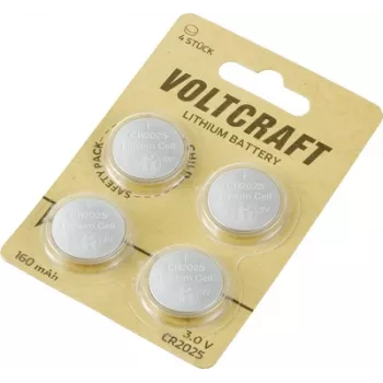 Voltcraft CR 2025 3 V 160 mAh ličio monetinė baterija 4 vnt. pakuotė LM2025 VC-12629380
