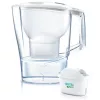 Vandens filtro ąsotis BRITA Aluna Skaidriai Baltas — 2,4 L bendra / 1,4 L filtruoto vandens, MAXTRA, tinkamas plauti indaplovėje
