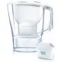 Vandens filtro ąsotis BRITA Aluna Skaidriai Baltas — 2,4 L bendra / 1,4 L filtruoto vandens, MAXTRA, tinkamas plauti indaplovėje