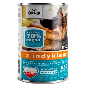 Šlapias šunų ėdalas Frendi FRENDI su kalakutienos gabaliukais gležname padaže 1250 g